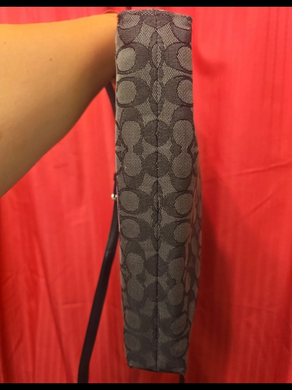 Coach Black and Dark Gray Signature Crossbody Bag